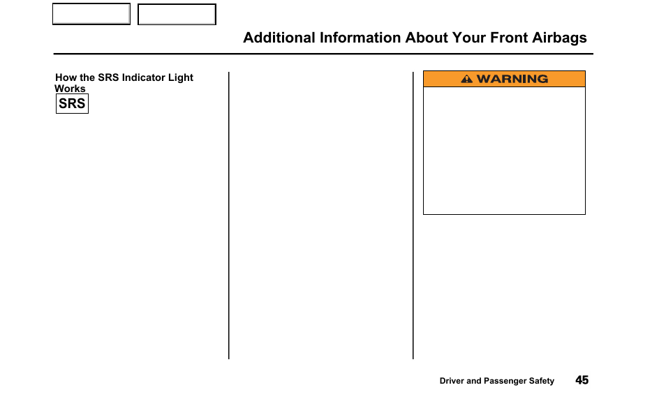 Additional information about your front airbags | Acura 2000 TL - Owner's Manual User Manual | Page 48 / 311
