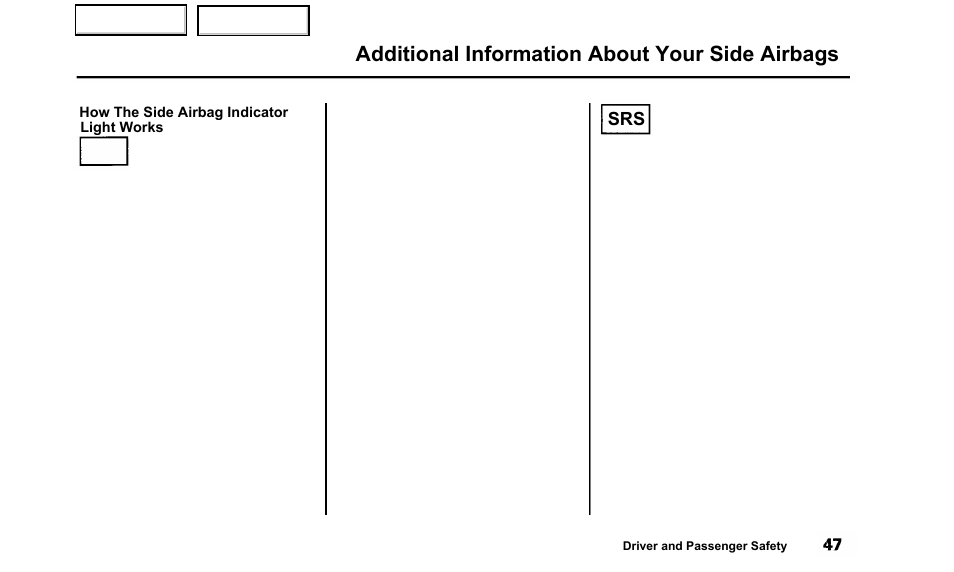 Additional information about your side airbags | Acura 2000 TL - Owner's Manual User Manual | Page 50 / 311