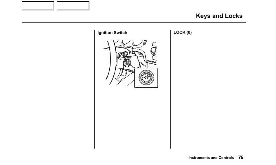 Keys and locks | Acura 2000 TL - Owner's Manual User Manual | Page 78 / 311