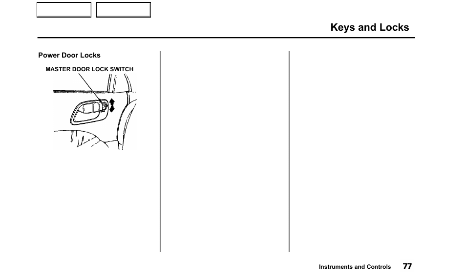 Keys and locks | Acura 2000 TL - Owner's Manual User Manual | Page 80 / 311