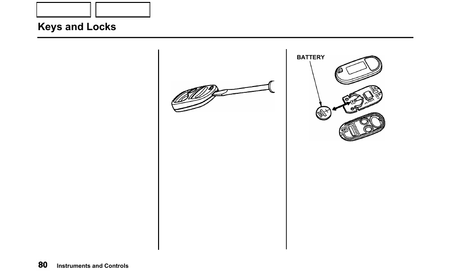 Keys and locks | Acura 2000 TL - Owner's Manual User Manual | Page 83 / 311