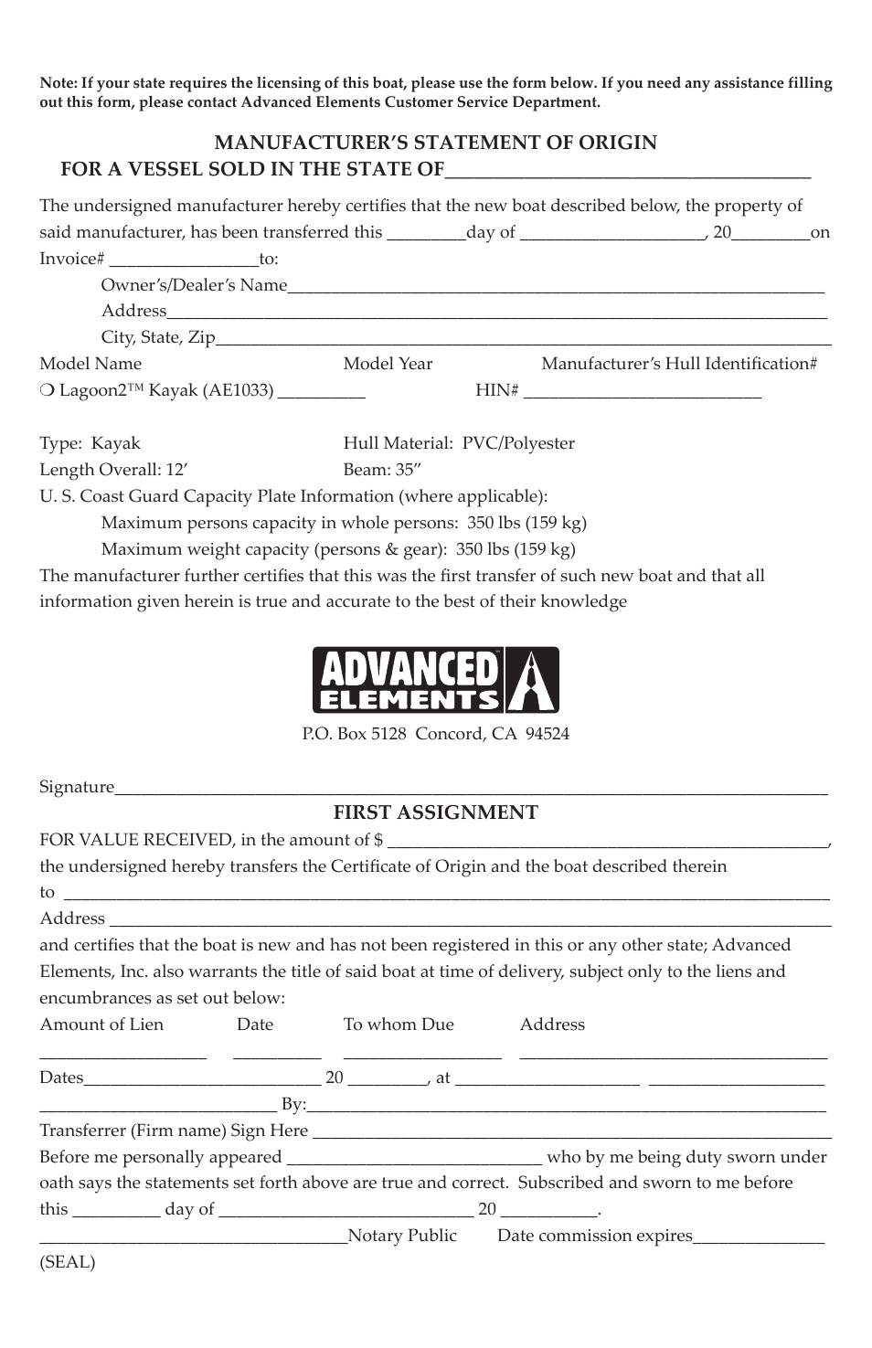 Advanced Elements AE1033 User Manual | Page 17 / 20