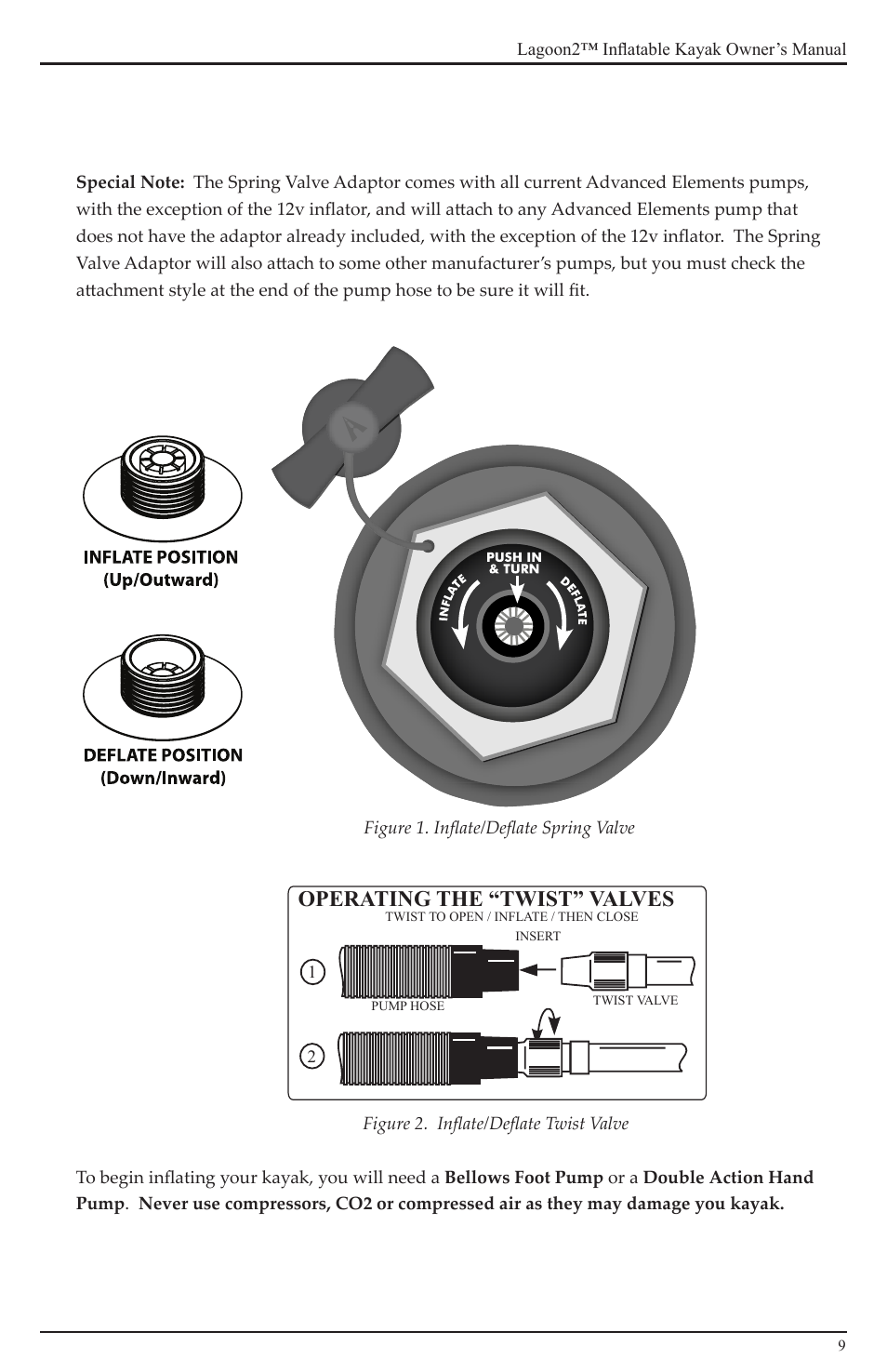 Operating the “twist” valves | Advanced Elements AE1033 User Manual | Page 9 / 20