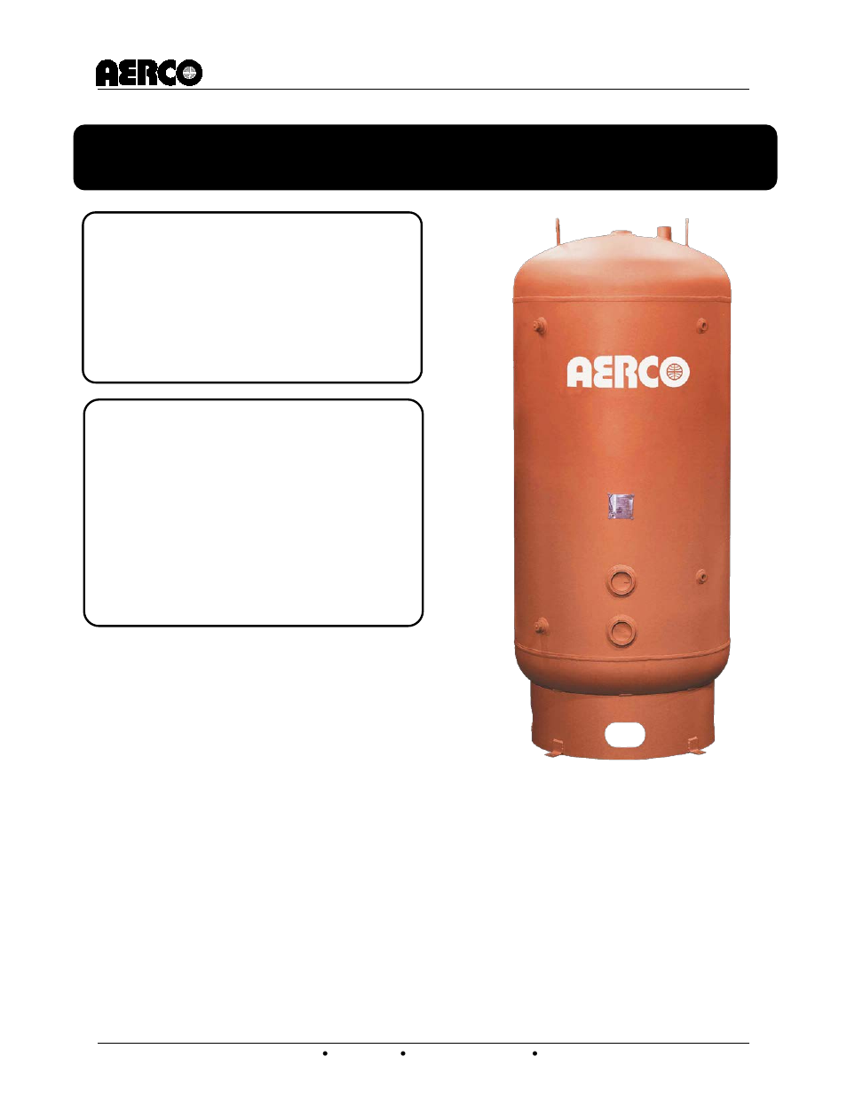 AERCO Domestic Water Storage Tank User Manual | 19 pages