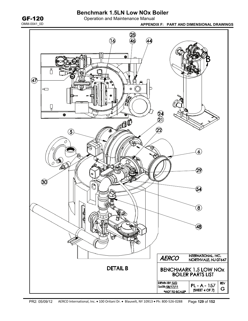 Benchmark 1.5ln low nox boiler, Gf-120 | AERCO BMK 1.5 LN July 2011 User Manual | Page 129 / 152