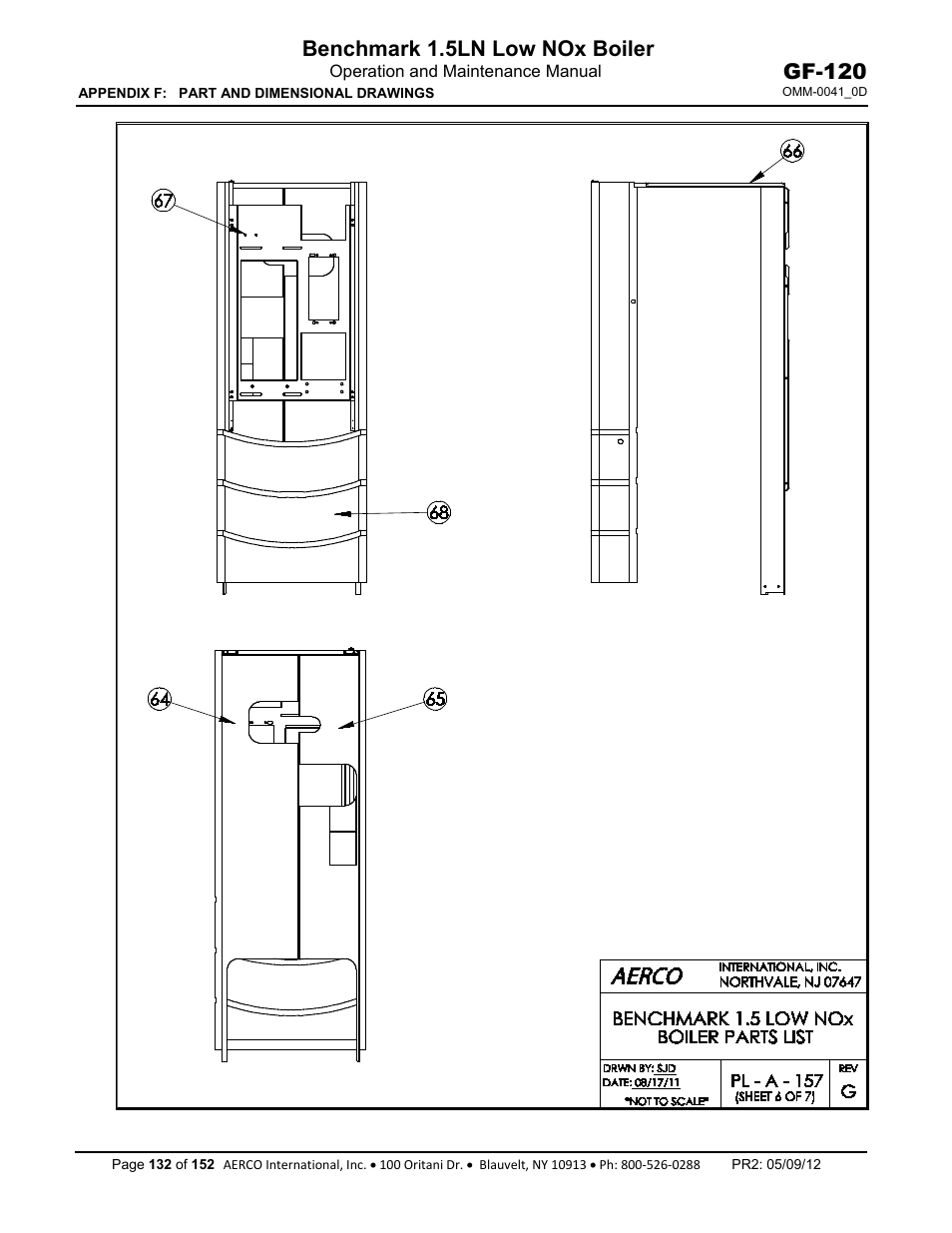 Benchmark 1.5ln low nox boiler, Gf-120 | AERCO BMK 1.5 LN July 2011 User Manual | Page 132 / 152