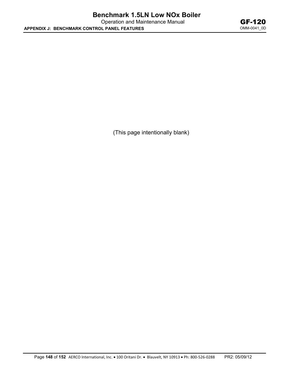AERCO BMK 1.5 LN July 2011 User Manual | Page 148 / 152