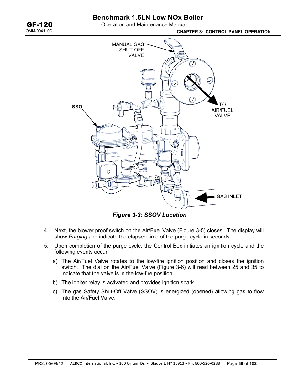 Benchmark 1.5ln low nox boiler, Gf-120 | AERCO BMK 1.5 LN July 2011 User Manual | Page 39 / 152