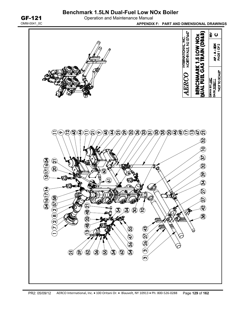 Benchmark 1.5ln dual-fuel low nox boiler, Gf-121 | AERCO BMK 1.5 LN Dual Fuel Feb 2013 User Manual | Page 129 / 162