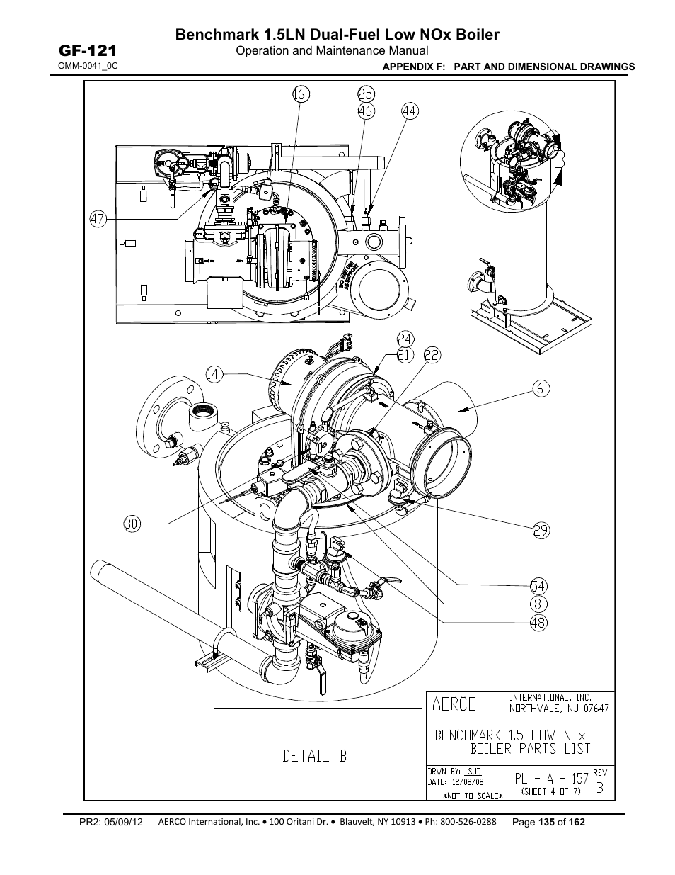Benchmark 1.5ln dual-fuel low nox boiler, Gf-121 | AERCO BMK 1.5 LN Dual Fuel Feb 2013 User Manual | Page 135 / 162