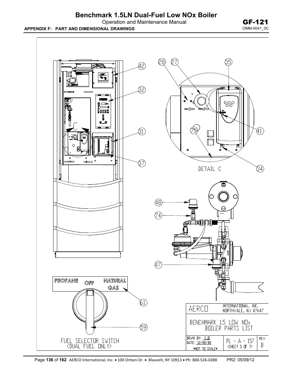 Benchmark 1.5ln dual-fuel low nox boiler, Gf-121 | AERCO BMK 1.5 LN Dual Fuel Feb 2013 User Manual | Page 136 / 162