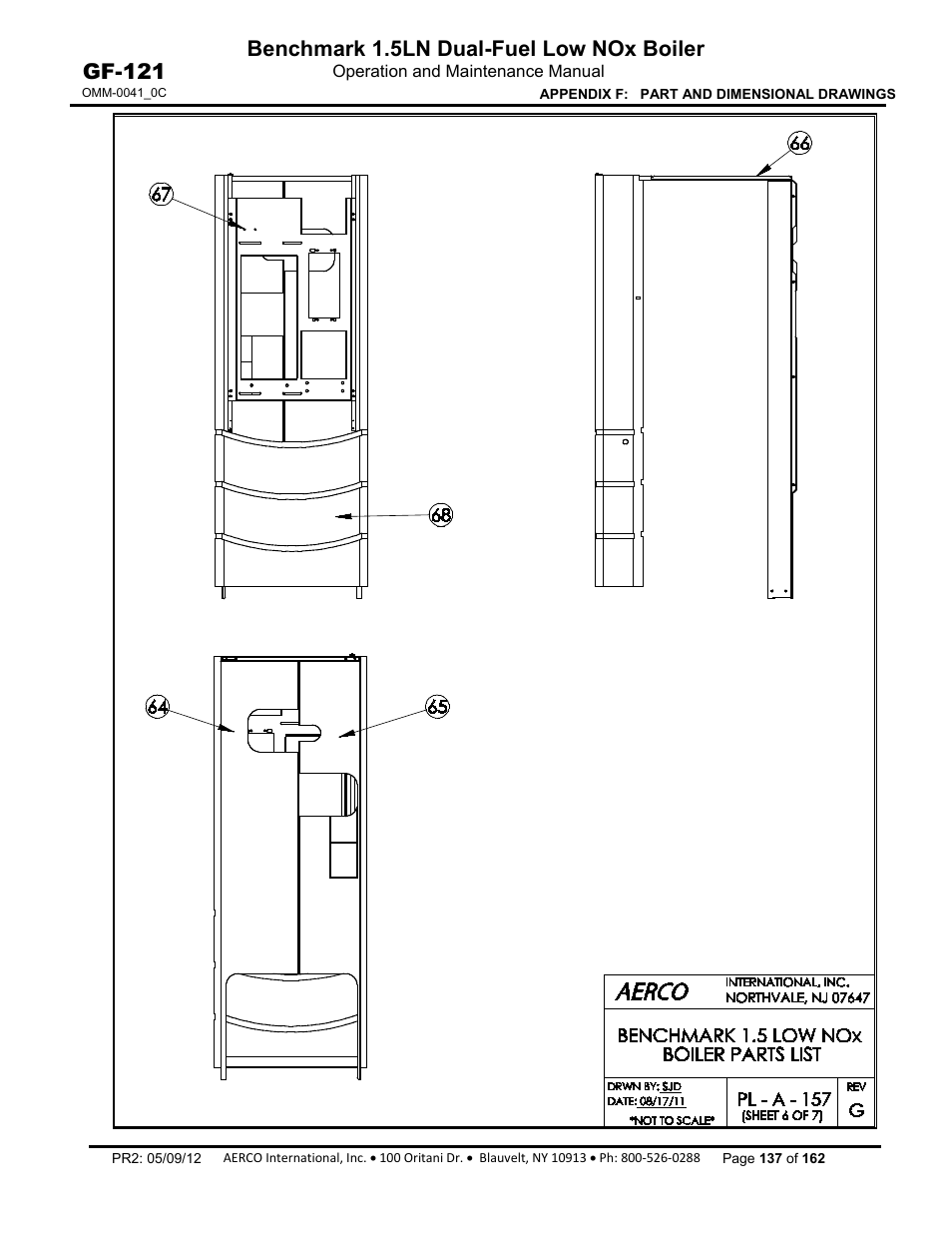 Benchmark 1.5ln dual-fuel low nox boiler, Gf-121 | AERCO BMK 1.5 LN Dual Fuel Feb 2013 User Manual | Page 137 / 162