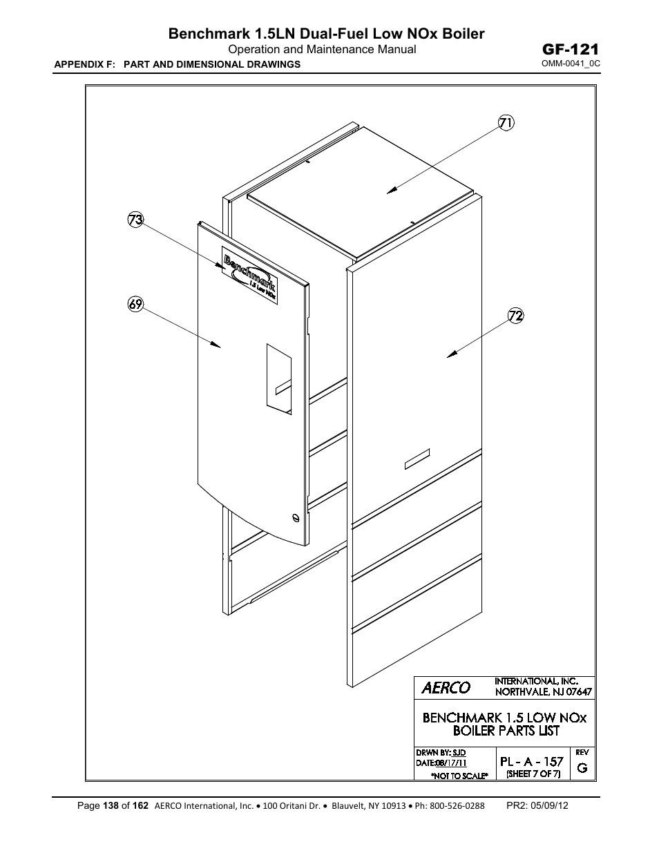 Benchmark 1.5ln dual-fuel low nox boiler, Gf-121 | AERCO BMK 1.5 LN Dual Fuel Feb 2013 User Manual | Page 138 / 162