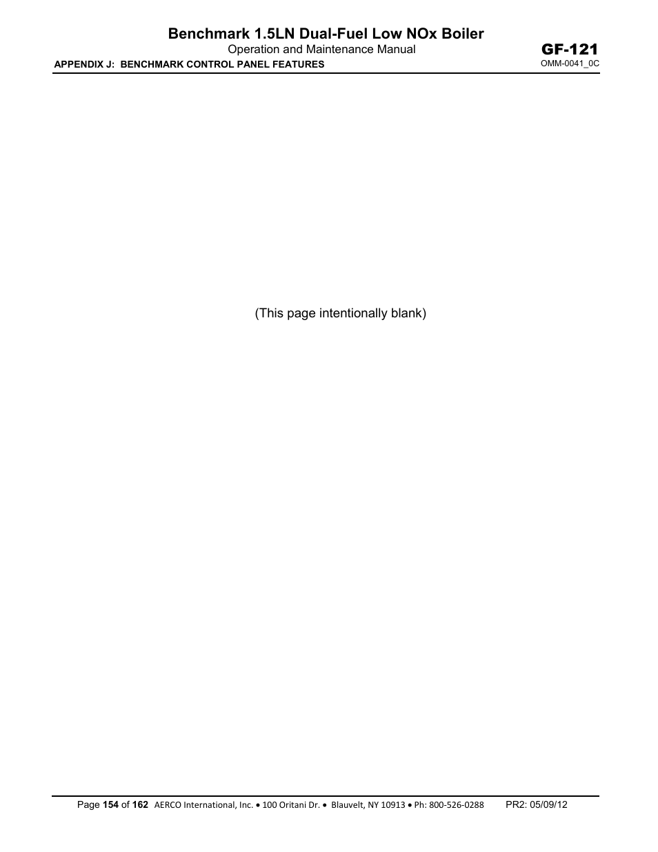 AERCO BMK 1.5 LN Dual Fuel Feb 2013 User Manual | Page 154 / 162