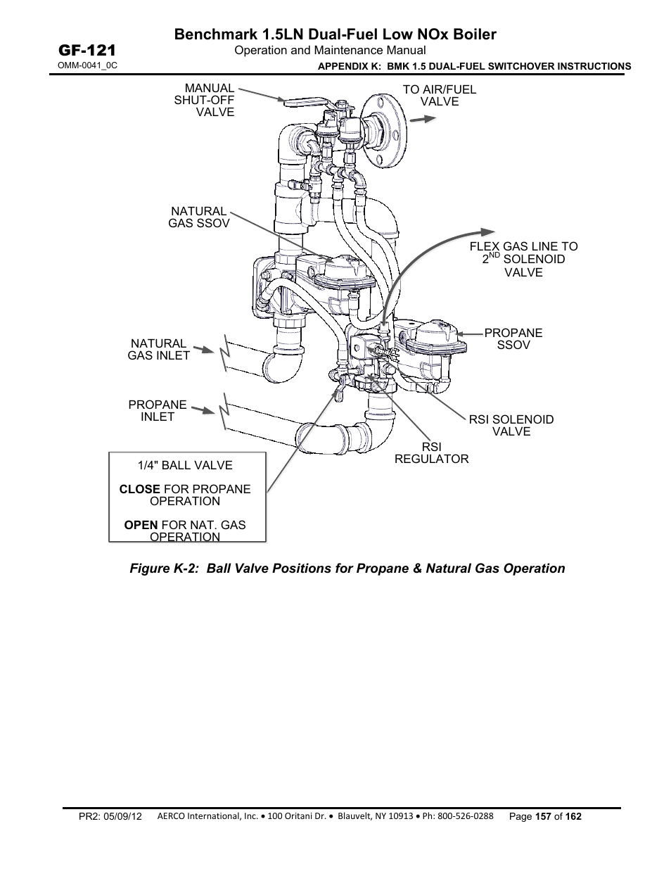 Benchmark 1.5ln dual-fuel low nox boiler, Gf-121 | AERCO BMK 1.5 LN Dual Fuel Feb 2013 User Manual | Page 157 / 162