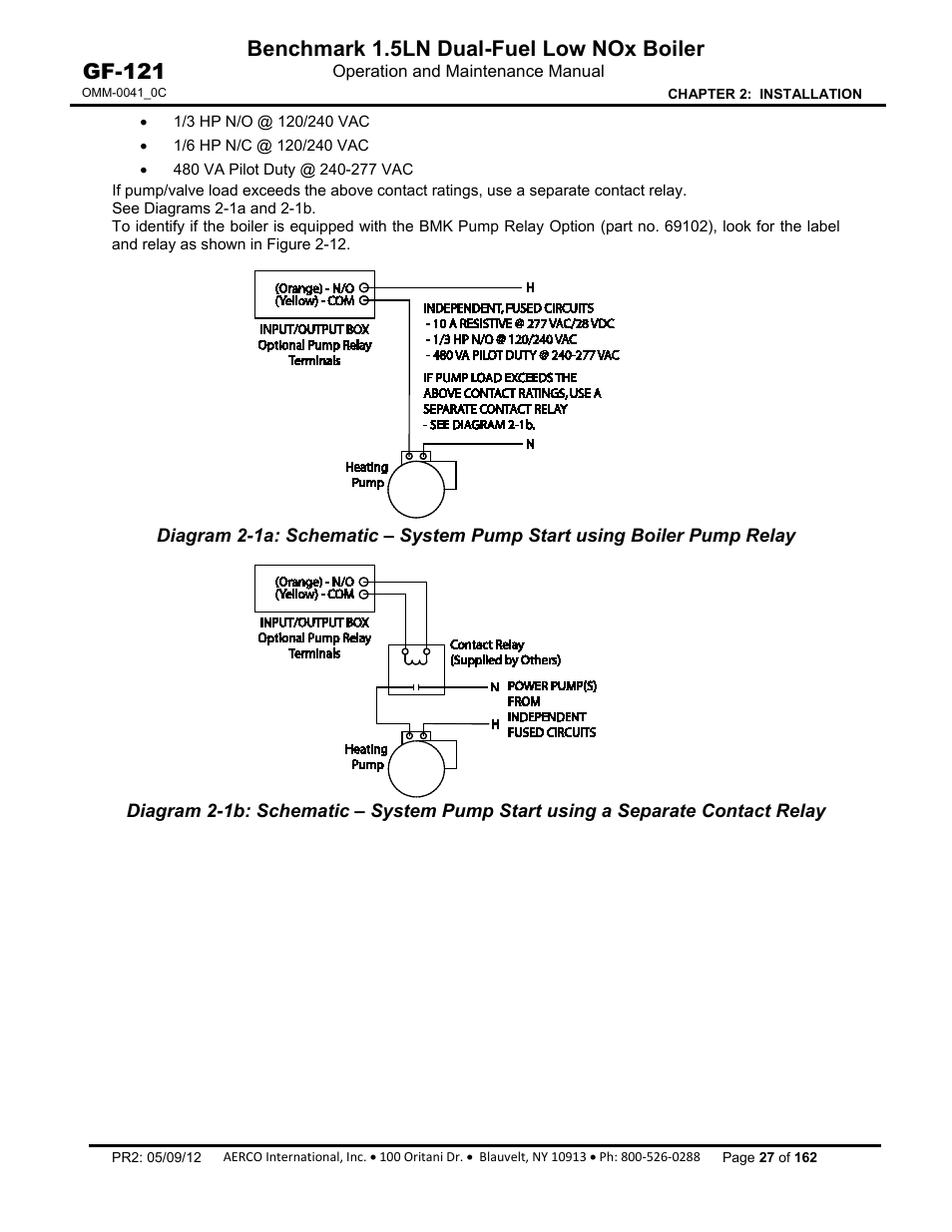 Benchmark 1.5ln dual-fuel low nox boiler, Gf-121 | AERCO BMK 1.5 LN Dual Fuel Feb 2013 User Manual | Page 27 / 162