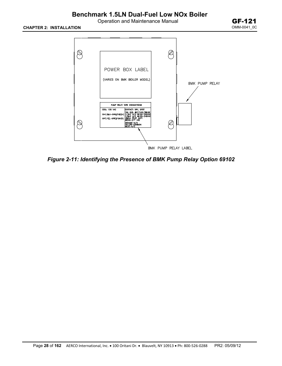 Benchmark 1.5ln dual-fuel low nox boiler, Gf-121 | AERCO BMK 1.5 LN Dual Fuel Feb 2013 User Manual | Page 28 / 162