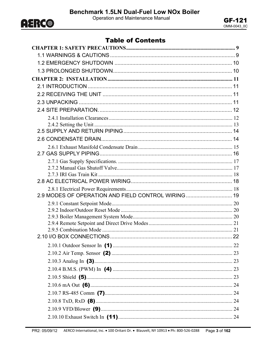 AERCO BMK 1.5 LN Dual Fuel Feb 2013 User Manual | Page 3 / 162