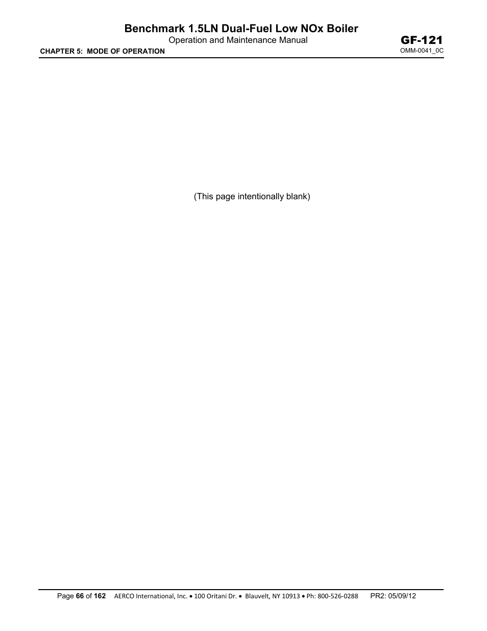 Benchmark 1.5ln dual-fuel low nox boiler, Gf-121 | AERCO BMK 1.5 LN Dual Fuel Feb 2013 User Manual | Page 66 / 162