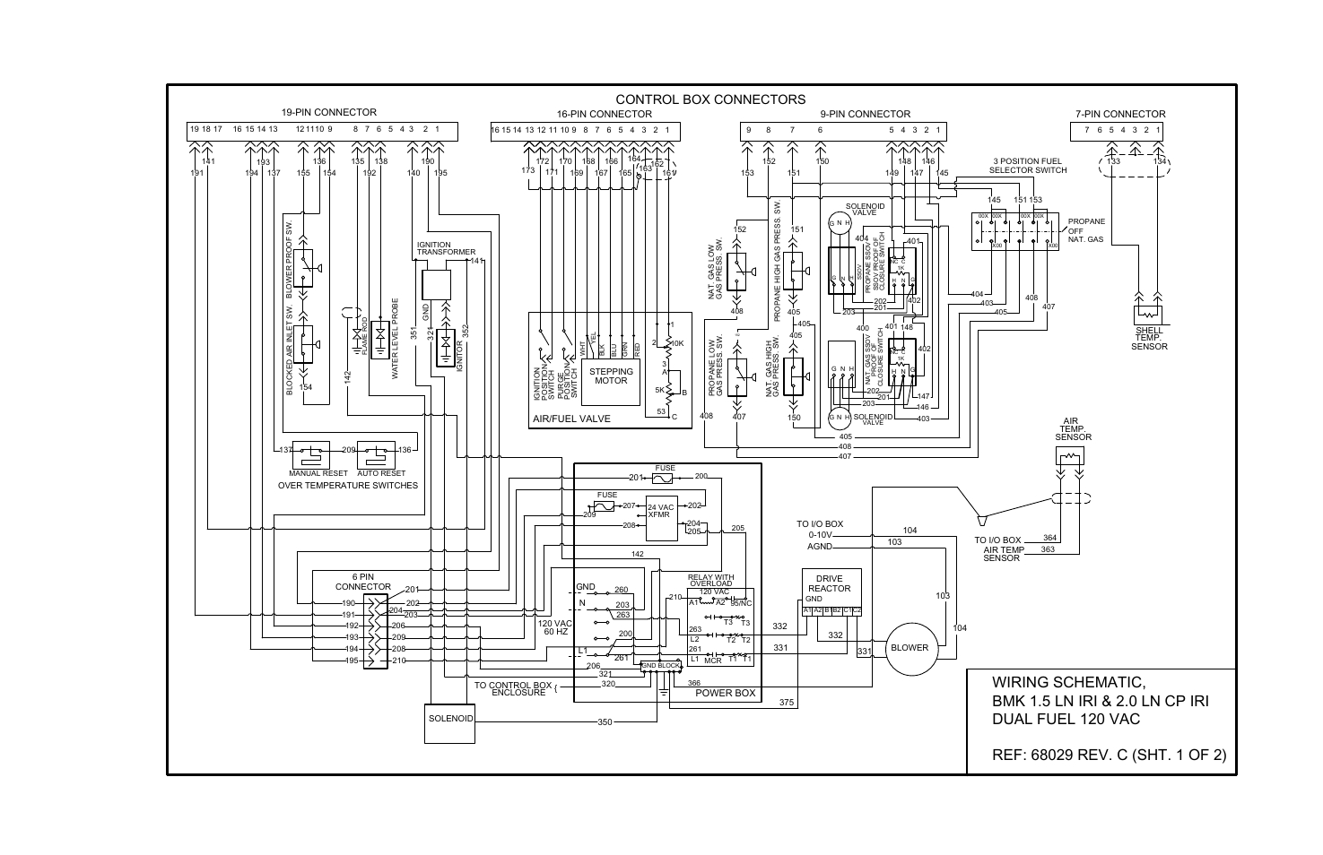 Appendix h, Control box connectors | AERCO BMK 1.5 LN Dual Fuel June 2010 User Manual | Page 123 / 139