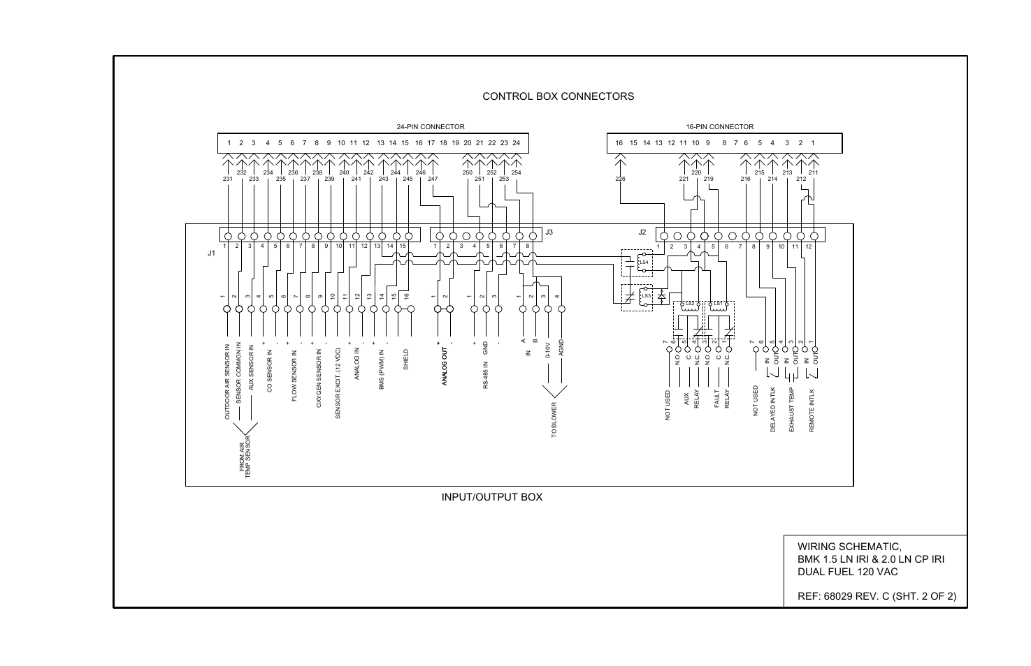 Appendix h, Control box connectors, Input/output box | AERCO BMK 1.5 LN Dual Fuel June 2010 User Manual | Page 125 / 139