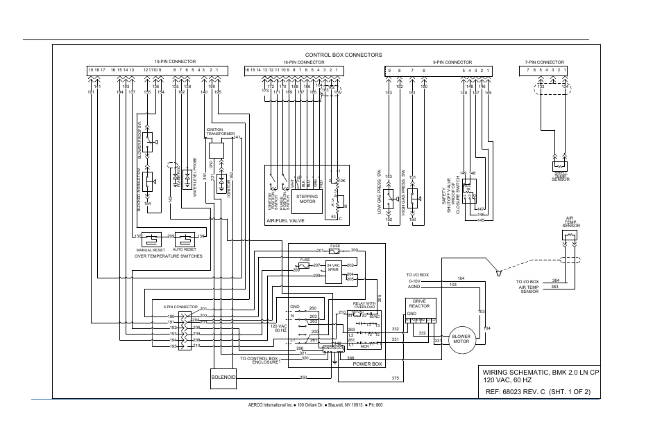 Gf-123, Benchmark 2.0ln low nox boiler, Appendix h | Installation, operation and maintenance manual, Wiring schematics | AERCO BMK 2.0 LN Natural Gas (SN G-11-1861 and above) User Manual | Page 157 / 170