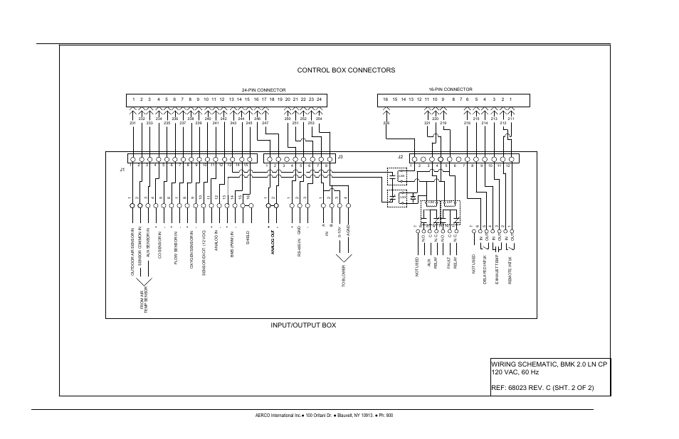 Benchmark 2.0ln low nox boiler, Gf-123, Control box connectors | Input/output box, Appendix h | AERCO BMK 2.0 LN Natural Gas (SN G-11-1861 and above) User Manual | Page 158 / 170
