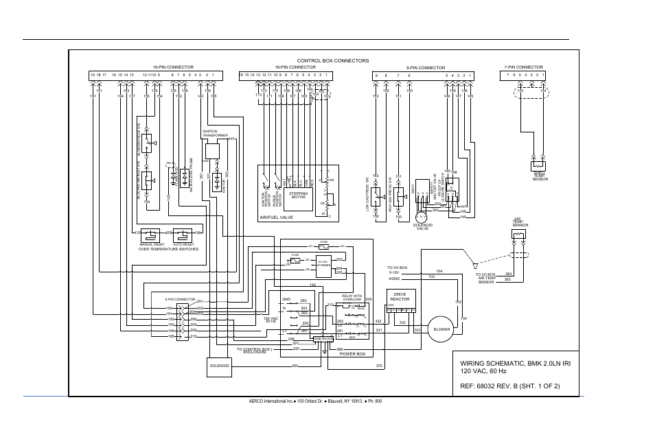 Gf-123, Benchmark 2.0ln low nox boiler, Appendix g | Wiring schematics, Control box connectors | AERCO BMK 2.0 LN Natural Gas (SN G-11-1861 and above) User Manual | Page 159 / 170