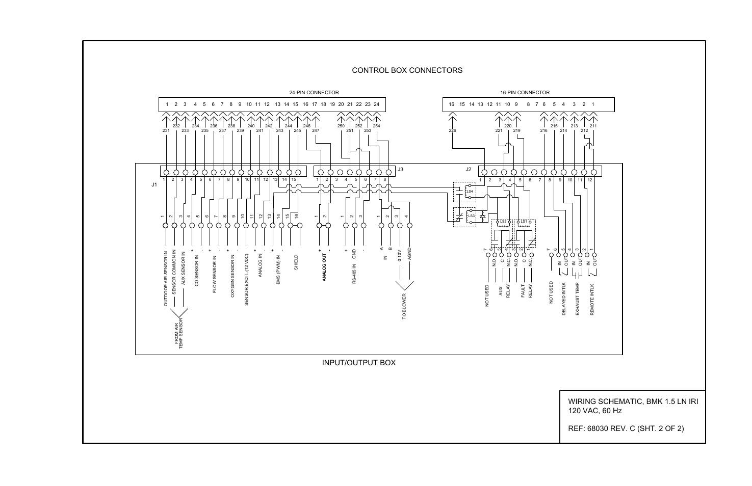 Appendix h, Control box connectors, Input/output box | AERCO BMK 2.0 LN Nat. Gas June 2010 User Manual | Page 116 / 125
