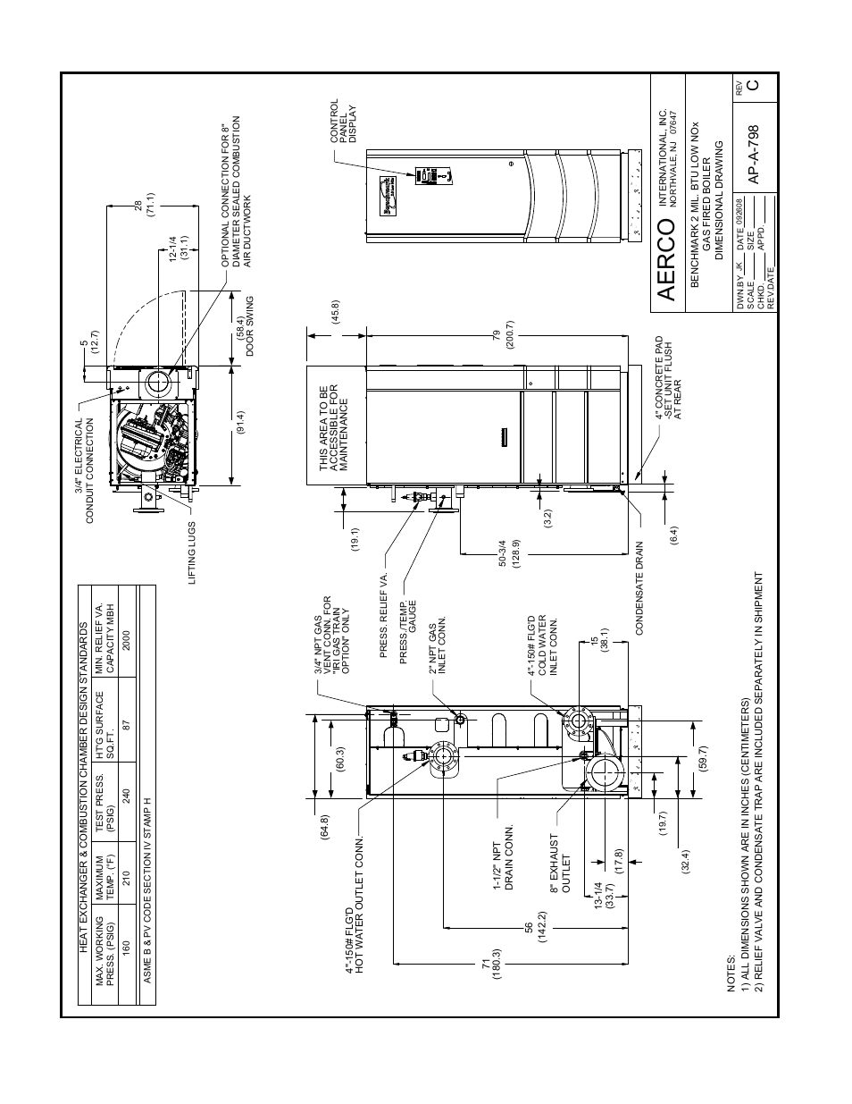 Appendix f - dimensional and part drawings, Ae rco, Appendix f | Ap- a-7 98 | AERCO BMK 2.0 LN Natural Gas 2008 User Manual | Page 85 / 111
