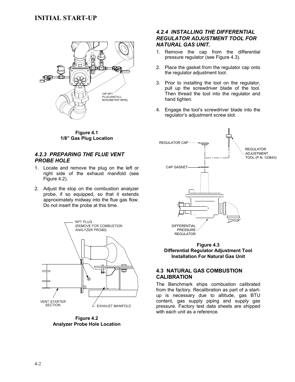 3 natural gas combustion calibration, Initial start-up | AERCO BMK 2.0 LN Nat. Gas User Manual | Page 32 / 112