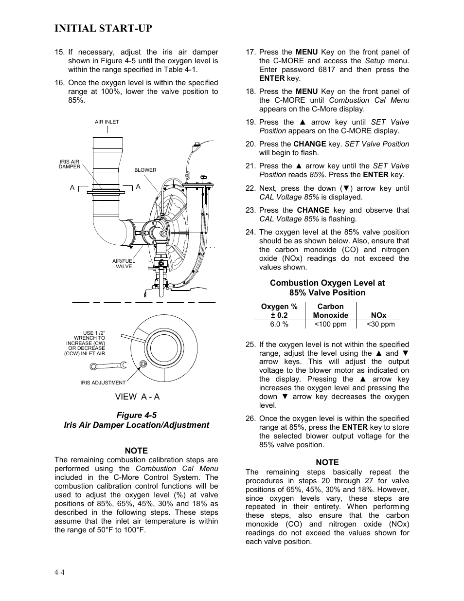 Initial start-up | AERCO BMK 3.0 LN Dual-Fuel Series Gas Fired Low NOx Boiler System User Manual | Page 36 / 136