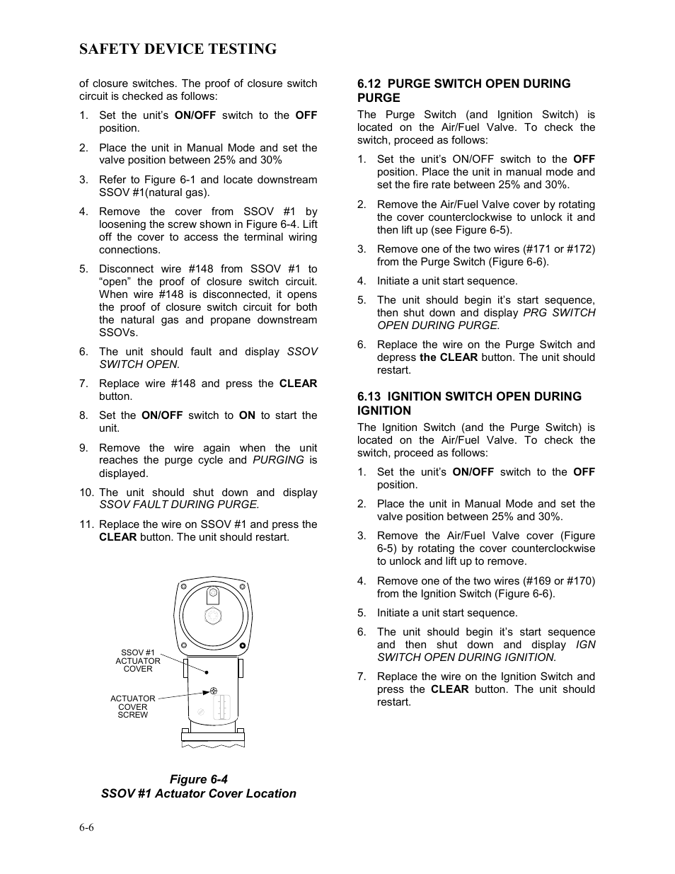 12 purge switch open during purge, 13 ignition switch open during ignition, Safety device testing | AERCO BMK 3.0 LN Dual-Fuel Series Gas Fired Low NOx Boiler System User Manual | Page 54 / 136