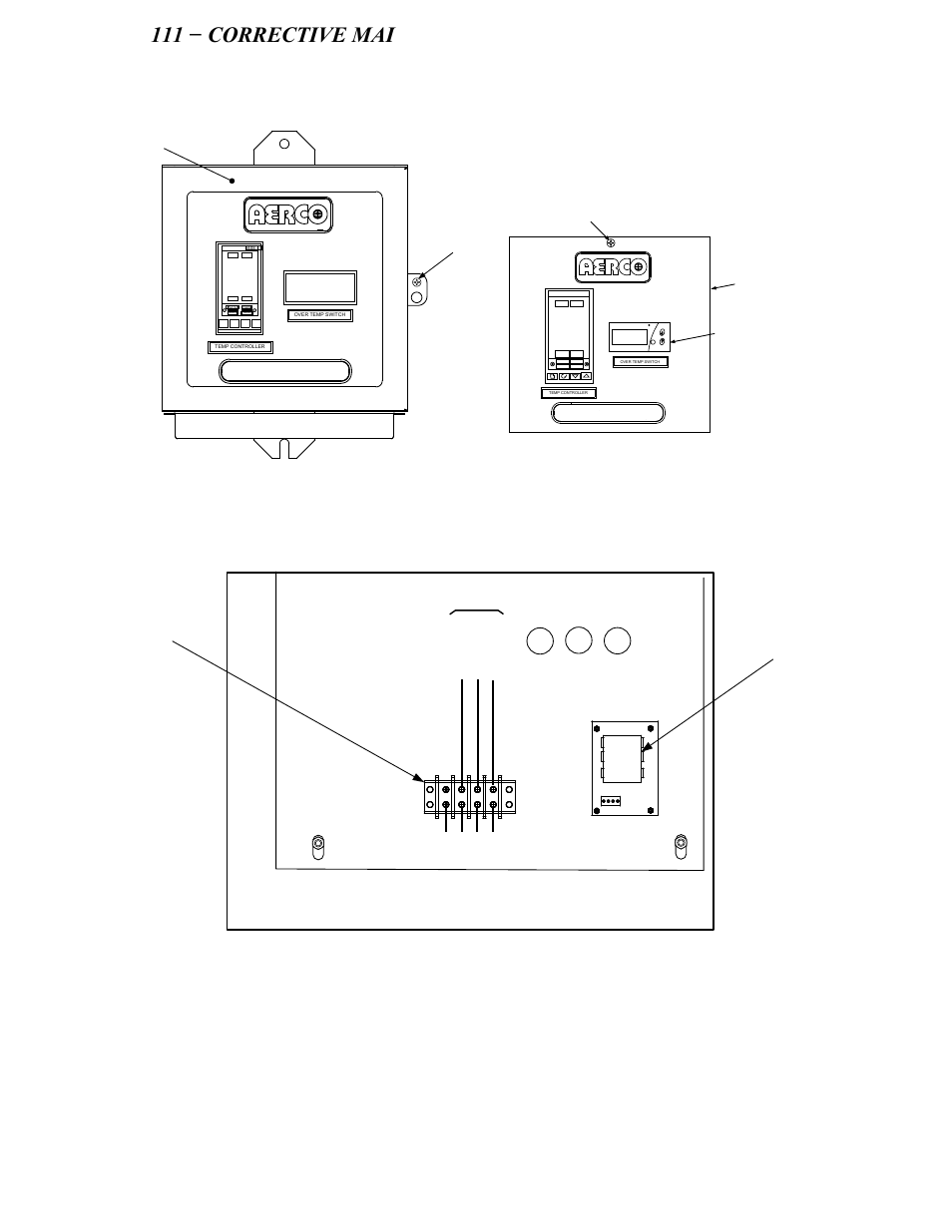 Figure 8-8, l, He- 111 − corrective maintenance, Figure 8-8. control box and recessed panel | AERCO SWDW68 U-Tube Double-Wall Heaters w/ECS User Manual | Page 72 / 109