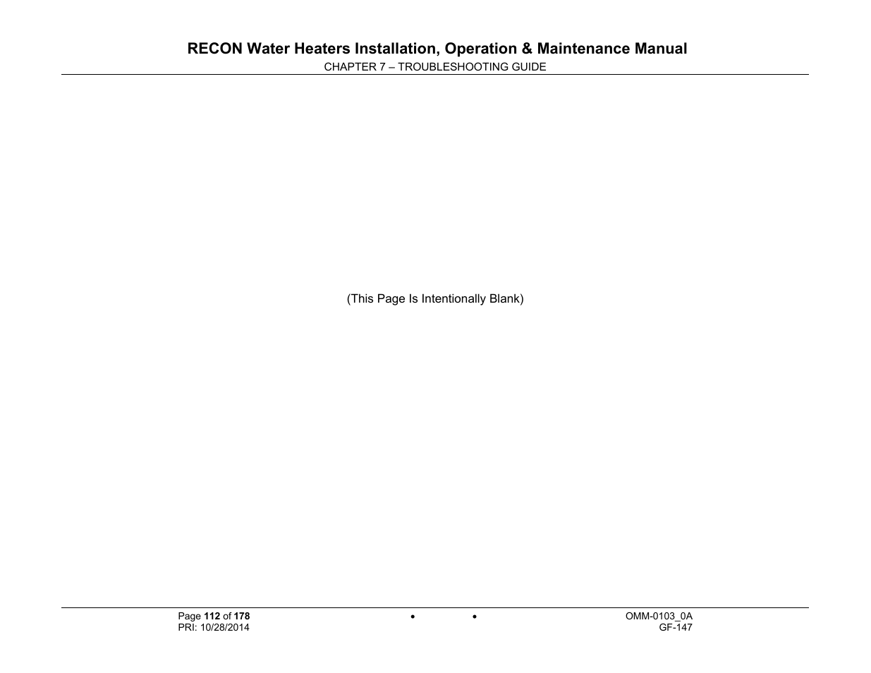 AERCO RECON 1000 User Manual | Page 112 / 178