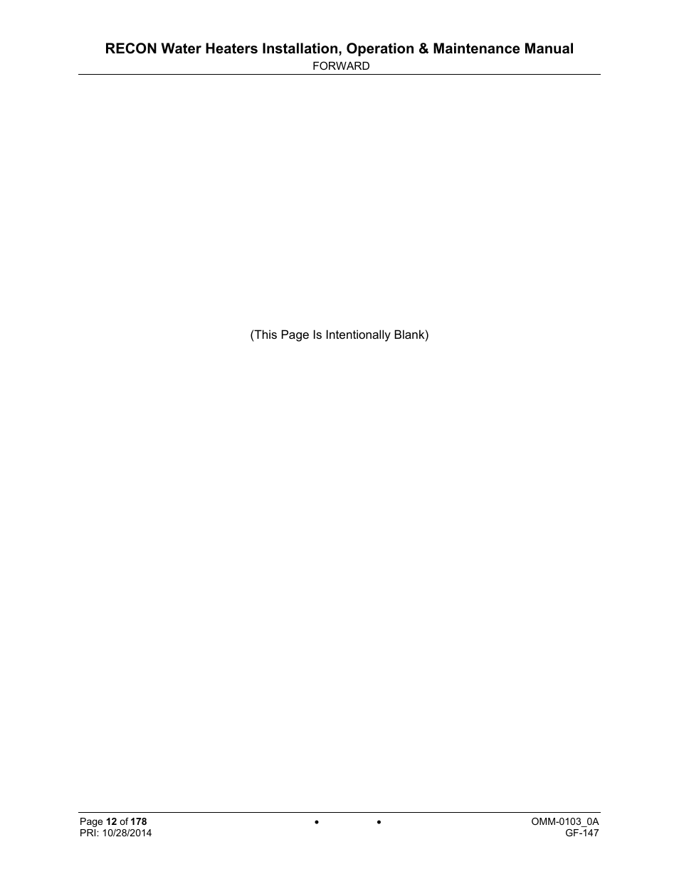 AERCO RECON 1000 User Manual | Page 12 / 178