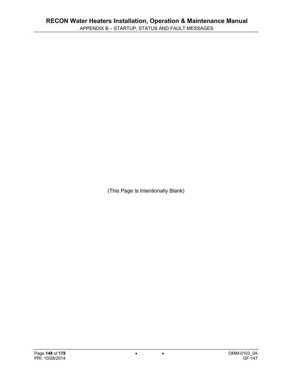 AERCO RECON 1000 User Manual | Page 148 / 178