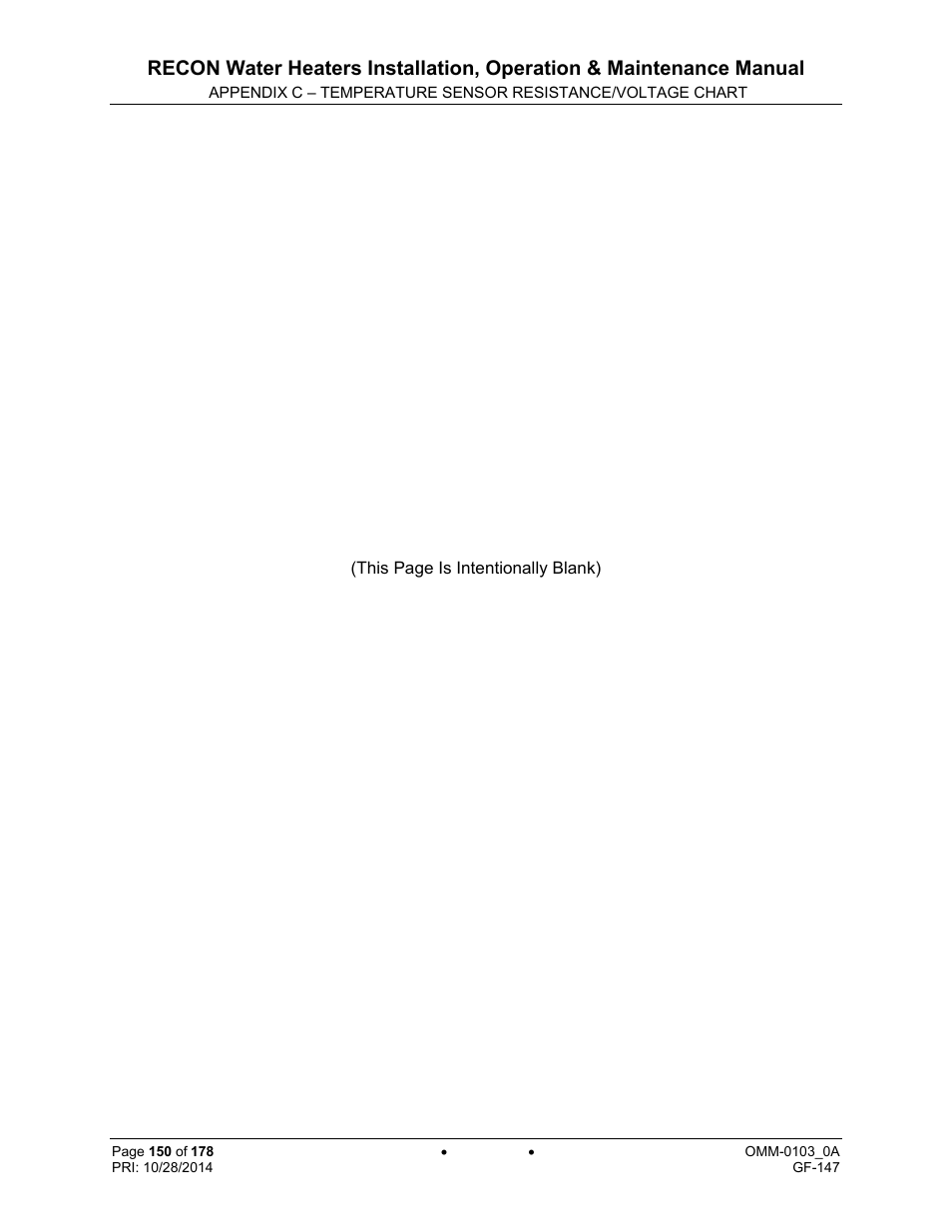 AERCO RECON 1000 User Manual | Page 150 / 178
