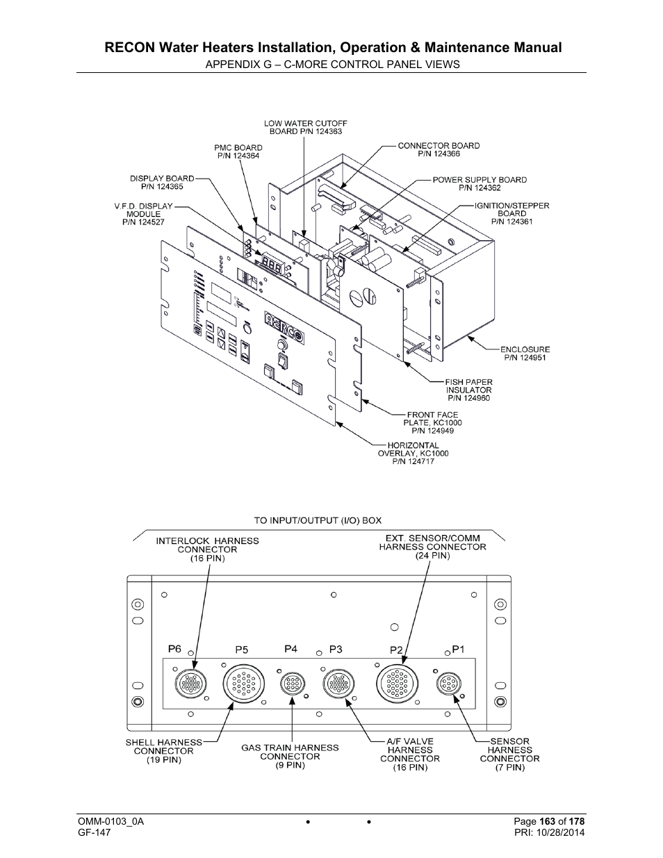 Appendix g – c-more control panel views | AERCO RECON 1000 User Manual | Page 163 / 178