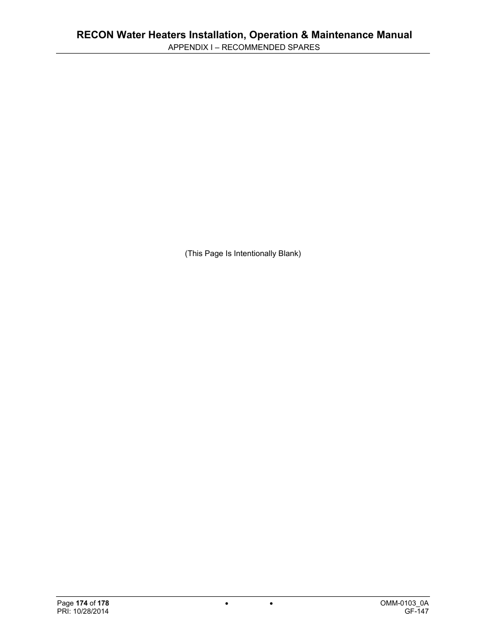 AERCO RECON 1000 User Manual | Page 174 / 178