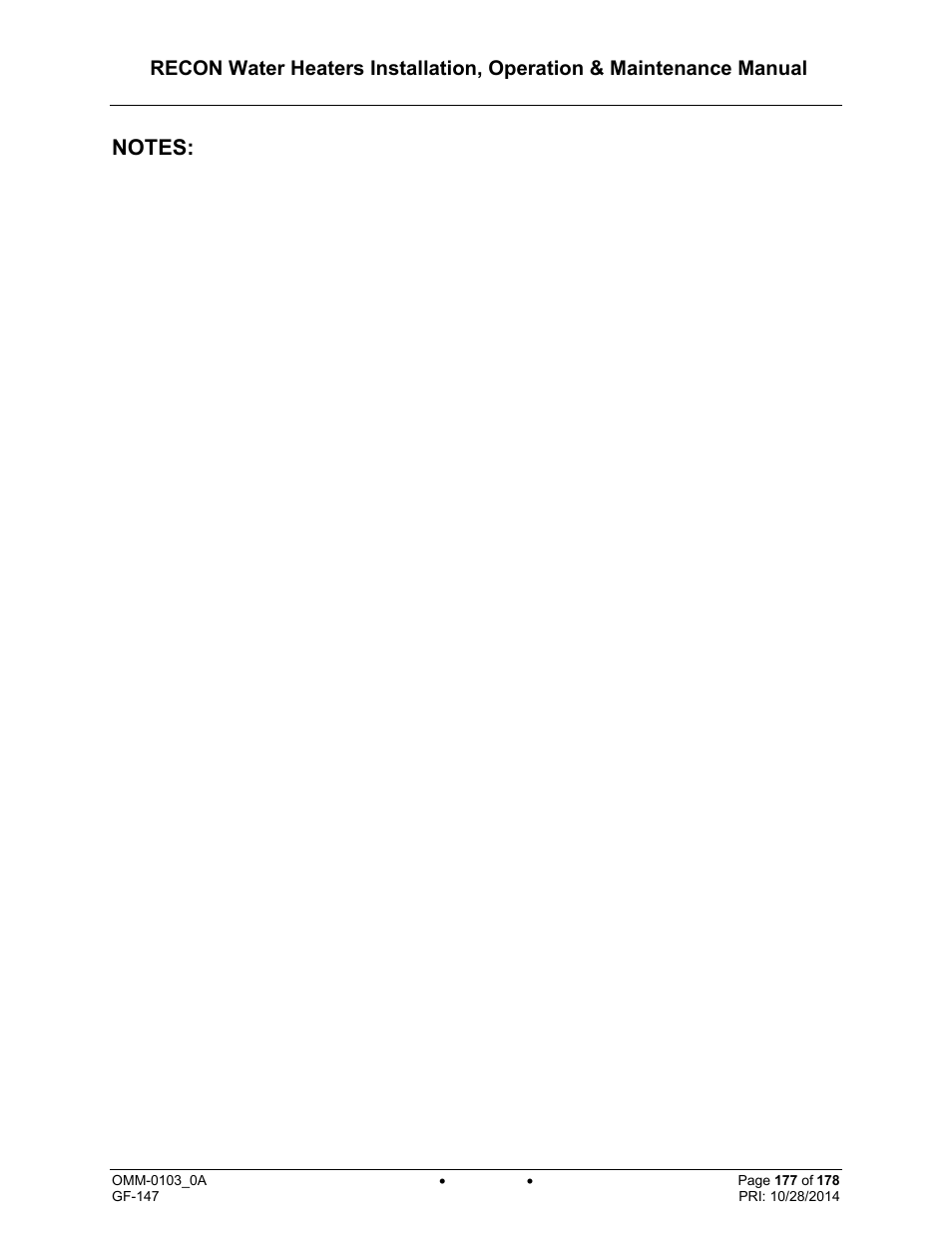 AERCO RECON 1000 User Manual | Page 177 / 178