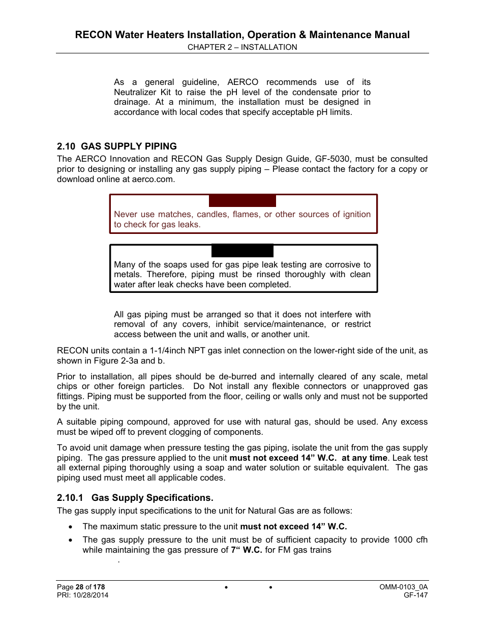 AERCO RECON 1000 User Manual | Page 28 / 178