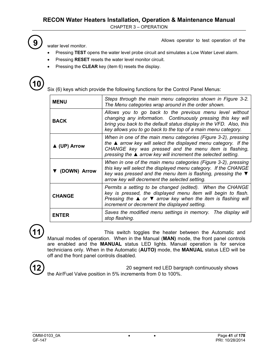 AERCO RECON 1000 User Manual | Page 41 / 178