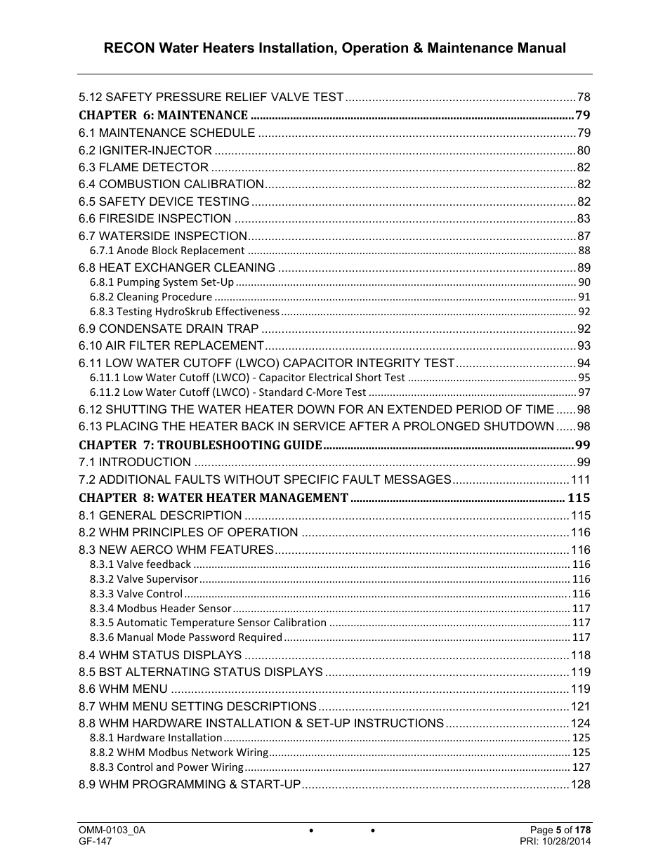 AERCO RECON 1000 User Manual | Page 5 / 178