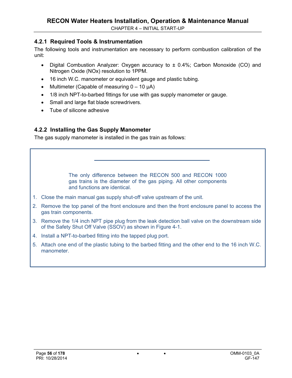 AERCO RECON 1000 User Manual | Page 56 / 178