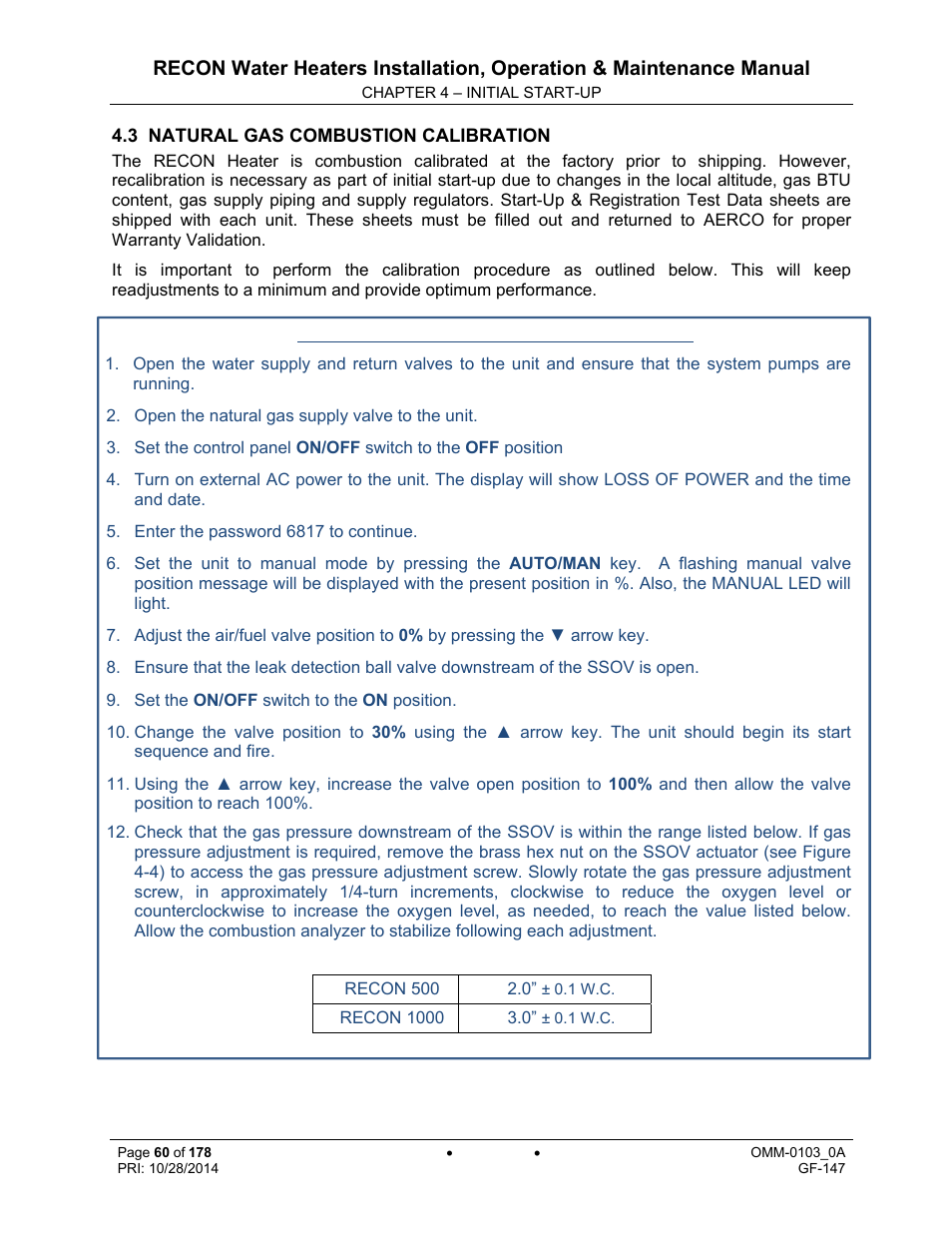AERCO RECON 1000 User Manual | Page 60 / 178
