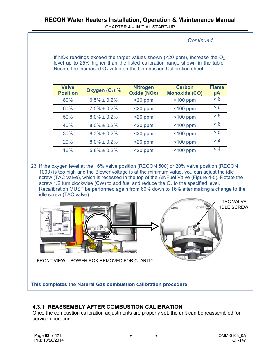 AERCO RECON 1000 User Manual | Page 62 / 178
