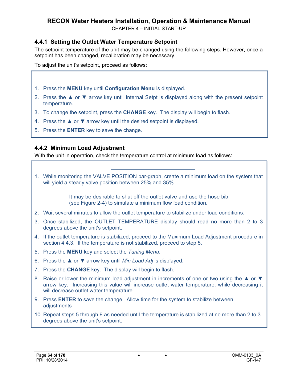 AERCO RECON 1000 User Manual | Page 64 / 178