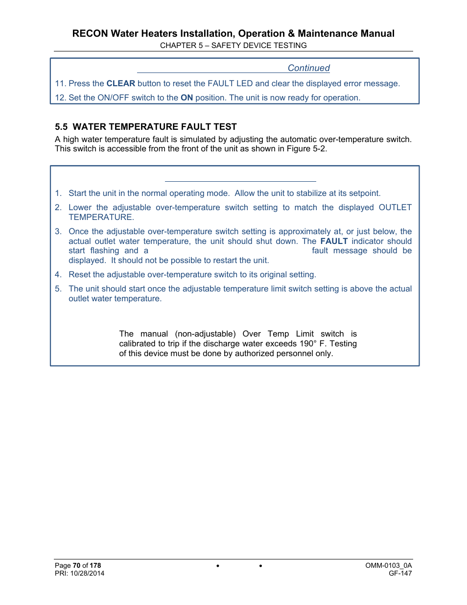 AERCO RECON 1000 User Manual | Page 70 / 178
