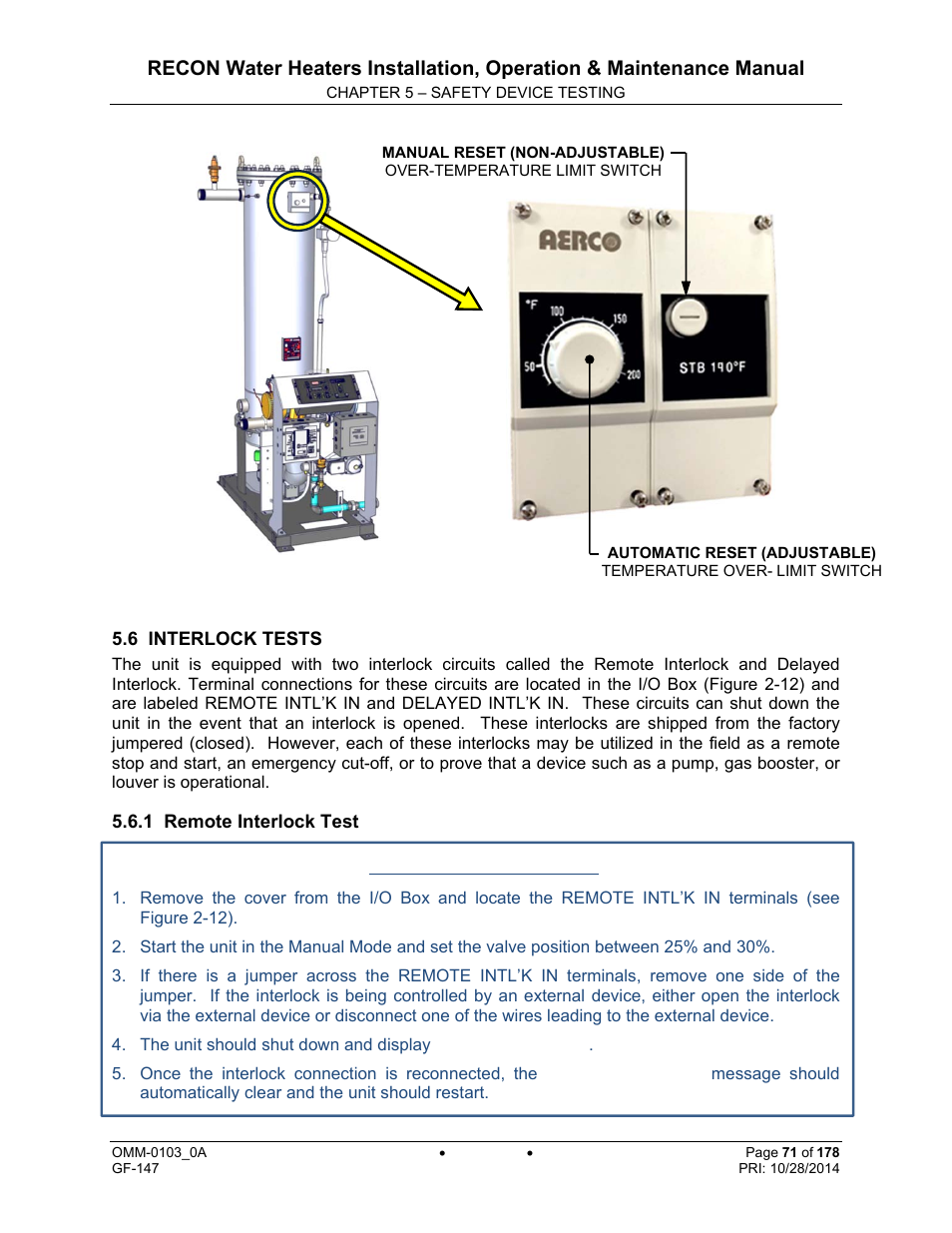 AERCO RECON 1000 User Manual | Page 71 / 178